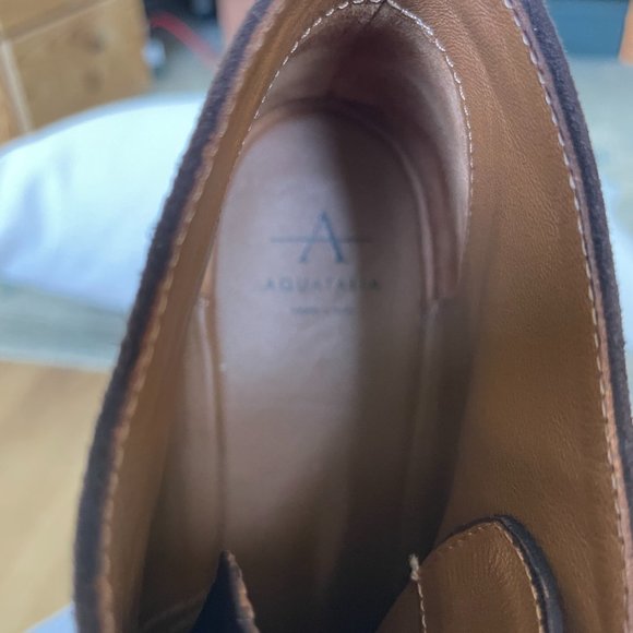 Aquatalia Brown Suede Lace Up Booties Size 7 - Picture 9 of 10